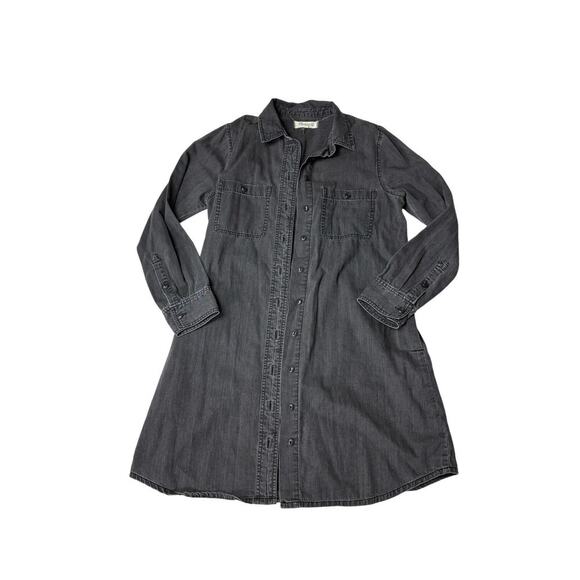 Madewell Black Denim Shirtdress Small - Picture 4 of 8